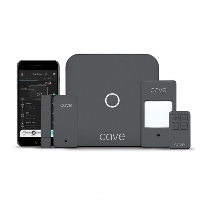 Kit de securitate wireless Veho Cave Smart Home cu hub, PIR, senzori