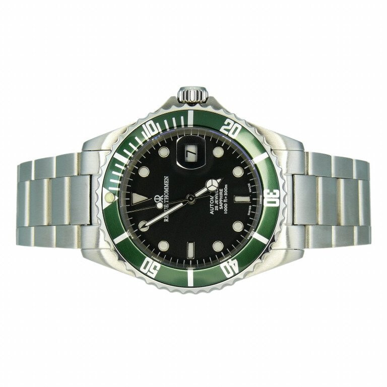 Revue Thommen Men's 17030.2134 'Diver' Green Dial Stainless Steel Swiss Automatic Watch 並行輸入品 Revue Thommen Diver\u0027s Date 17030.2134
