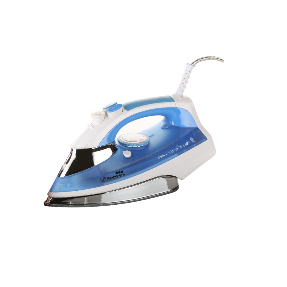 Fier de calcat Hausberg HB-7806B, talpa ceramica, jet de abur 16,7g/min, abur pe verticala 25g/min, sistem antipicurare, sistem autocuratare 2200W