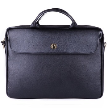 Geanta laptop din piele naturala 15'4 Solier FL16 Sorrento, Negru Geanta laptop din piele naturala 15'4 Solier FL16 Sorrento, Negru