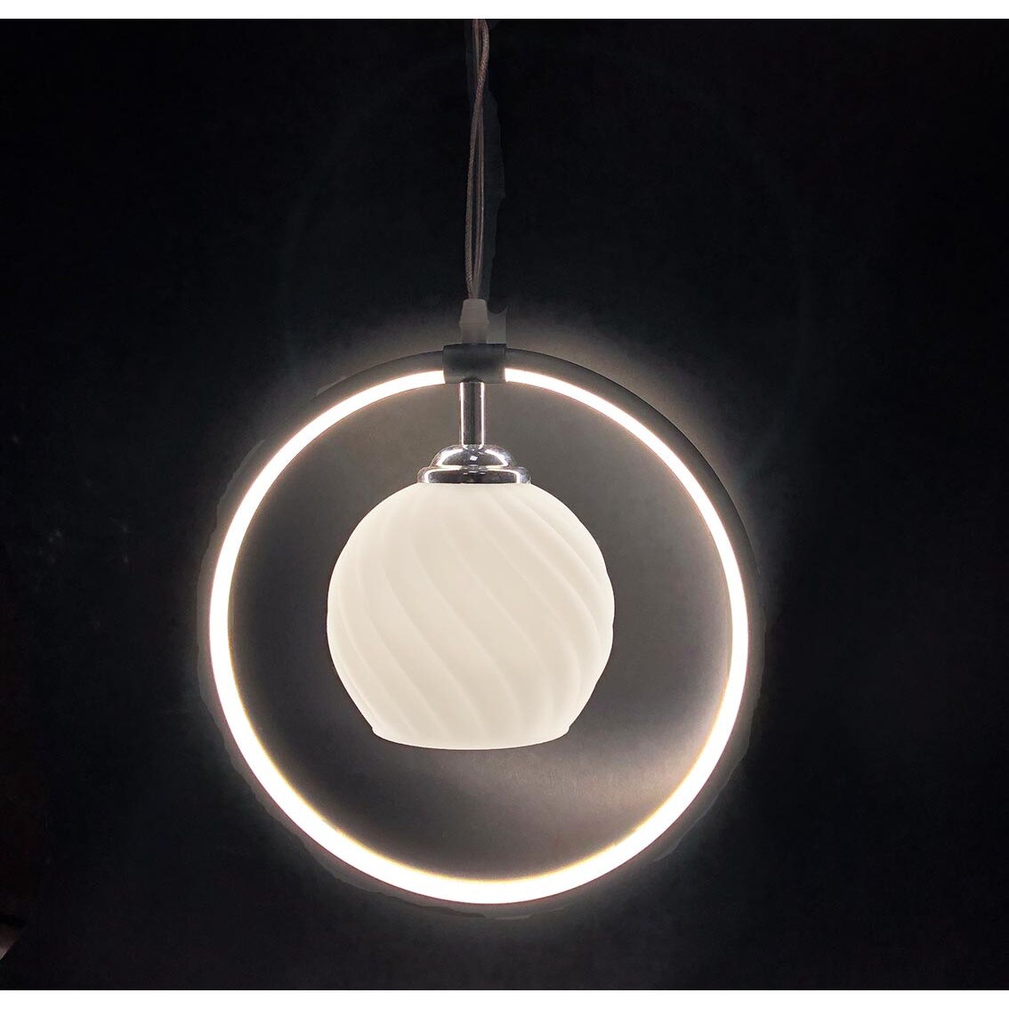 Pendul NIKOM NG 00107-1, LED + 1 E 27, 220 V, negru