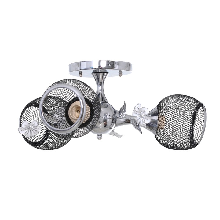 Плафониера NG 00086-3, Blacky, 3 x E27, 40 W, 220 V, черен