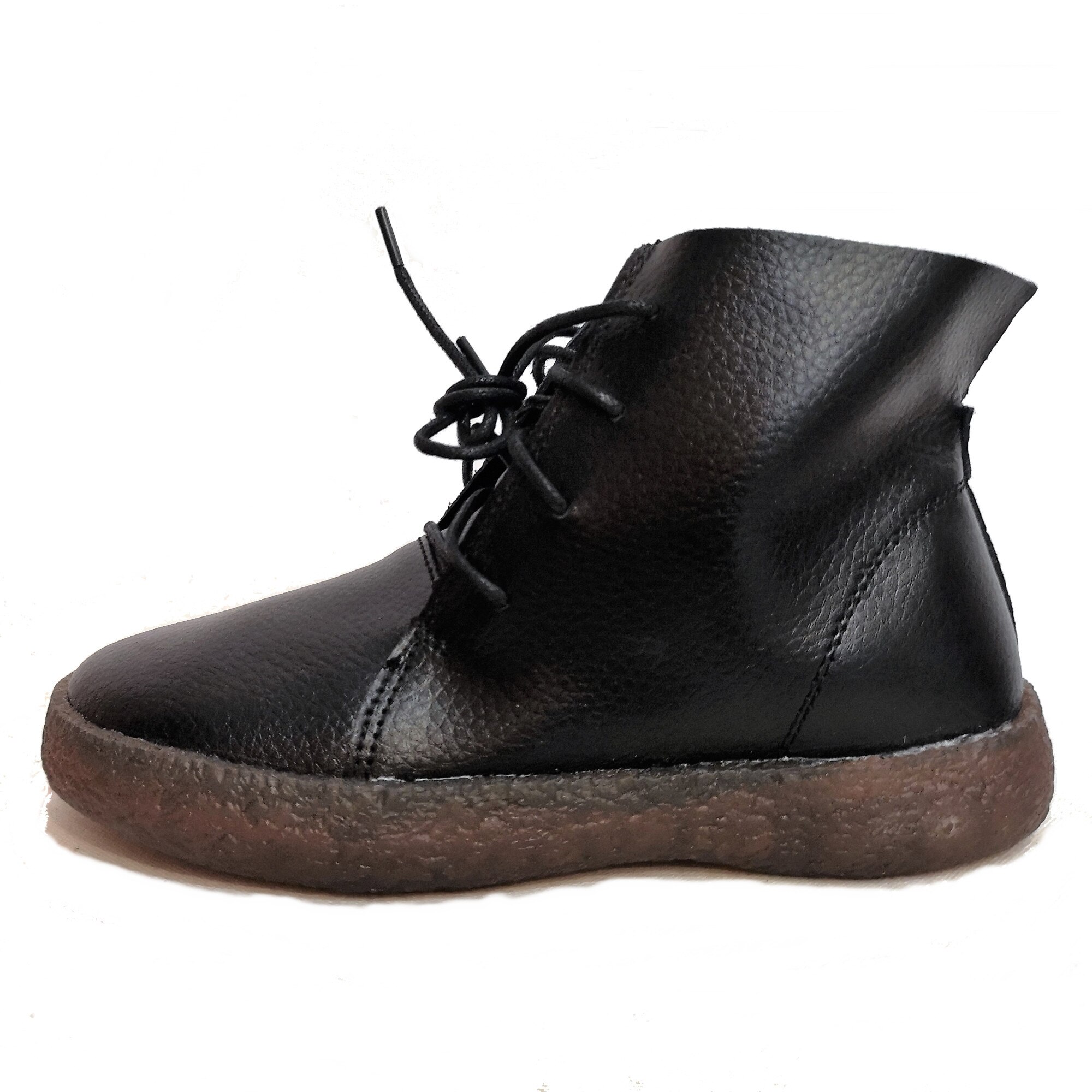 Pantofi hightop din piele naturala, negri