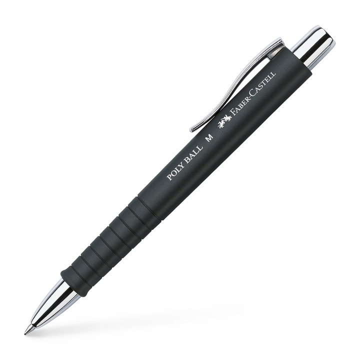 Pix Faber-Castell Poly Ball, cu mecanism si grip, negru