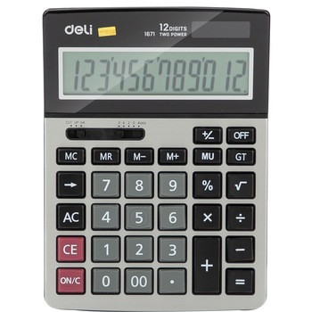 Calculator Birou Deli 1671, 12 digiti Calculator Birou Deli 1671, 12 digiti