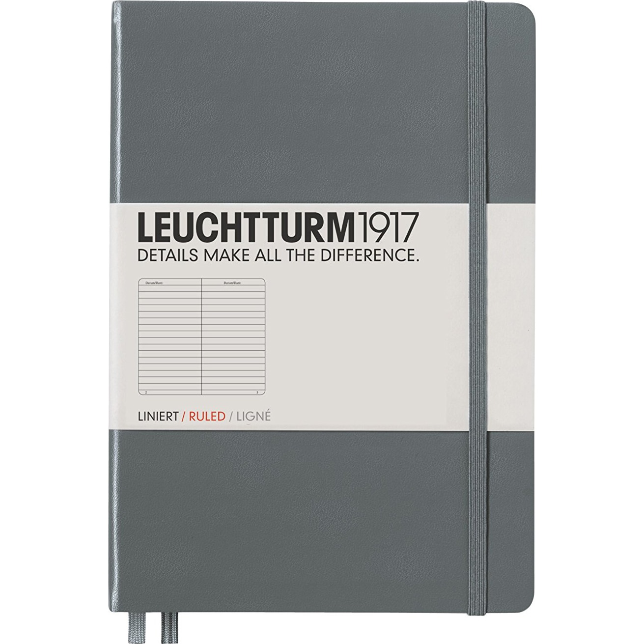 Caiet Leuchtturm A5, Dictando, Coperta Rigida, Antracit