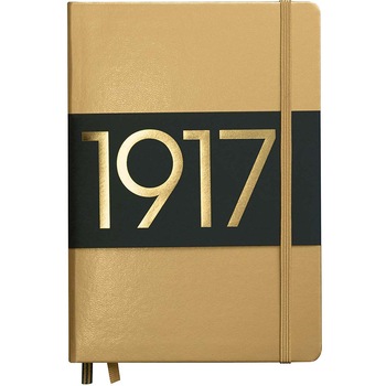 Caiet Leuchtturm A5, Dictando, Coperta Rigida, Auriu Caiet Leuchtturm A5, Dictando, Coperta Rigida, Auriu