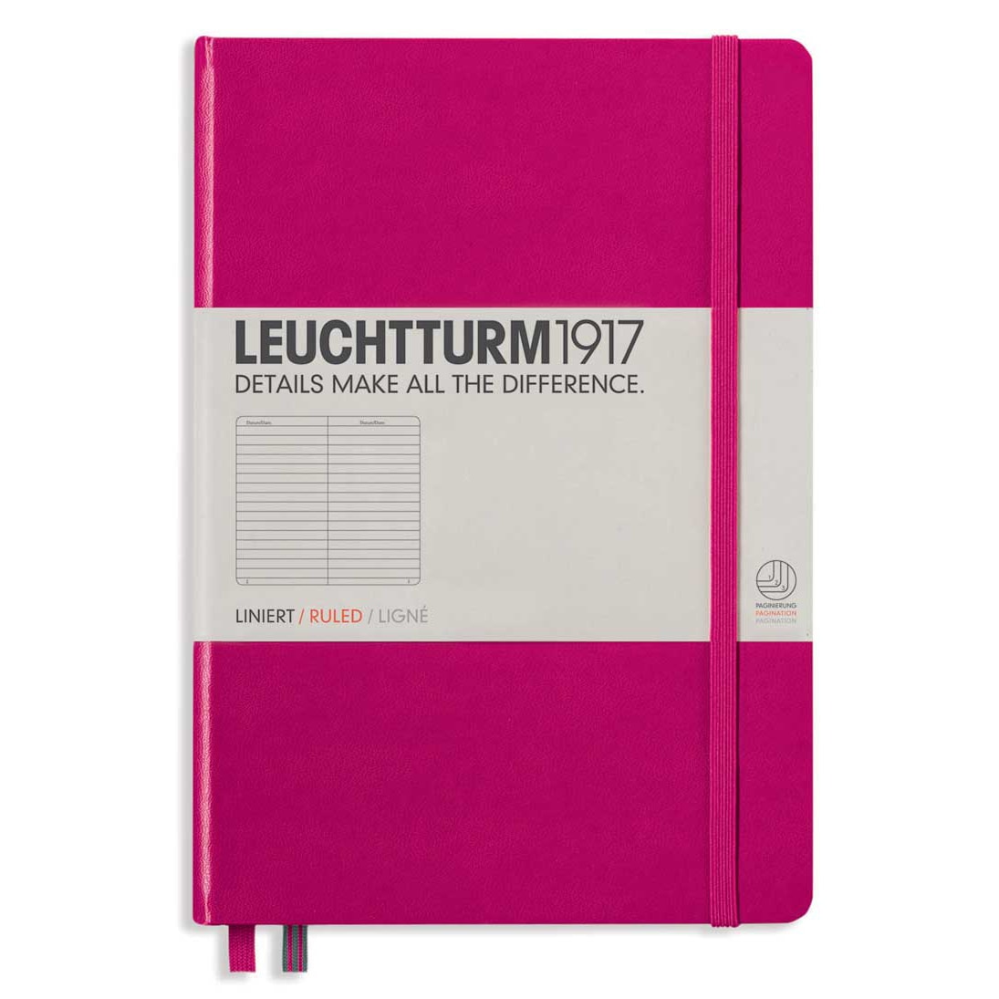 Caiet Leuchtturm A5, Dictando, Coperta Rigida, Magenta