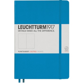 Caiet Leuchtturm A5, Punctat, Coperta Rigida, Albastru Azur Caiet Leuchtturm A5, Punctat, Coperta Rigida, Albastru Azur