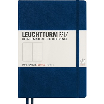 Caiet Leuchtturm A5, Punctat, Coperta Rigida, Albastru Navy Caiet Leuchtturm A5, Punctat, Coperta Rigida, Albastru Navy
