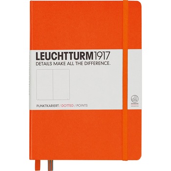 Caiet Leuchtturm A5, Punctat, Coperta Rigida, Portocaliu Caiet Leuchtturm A5, Punctat, Coperta Rigida, Portocaliu