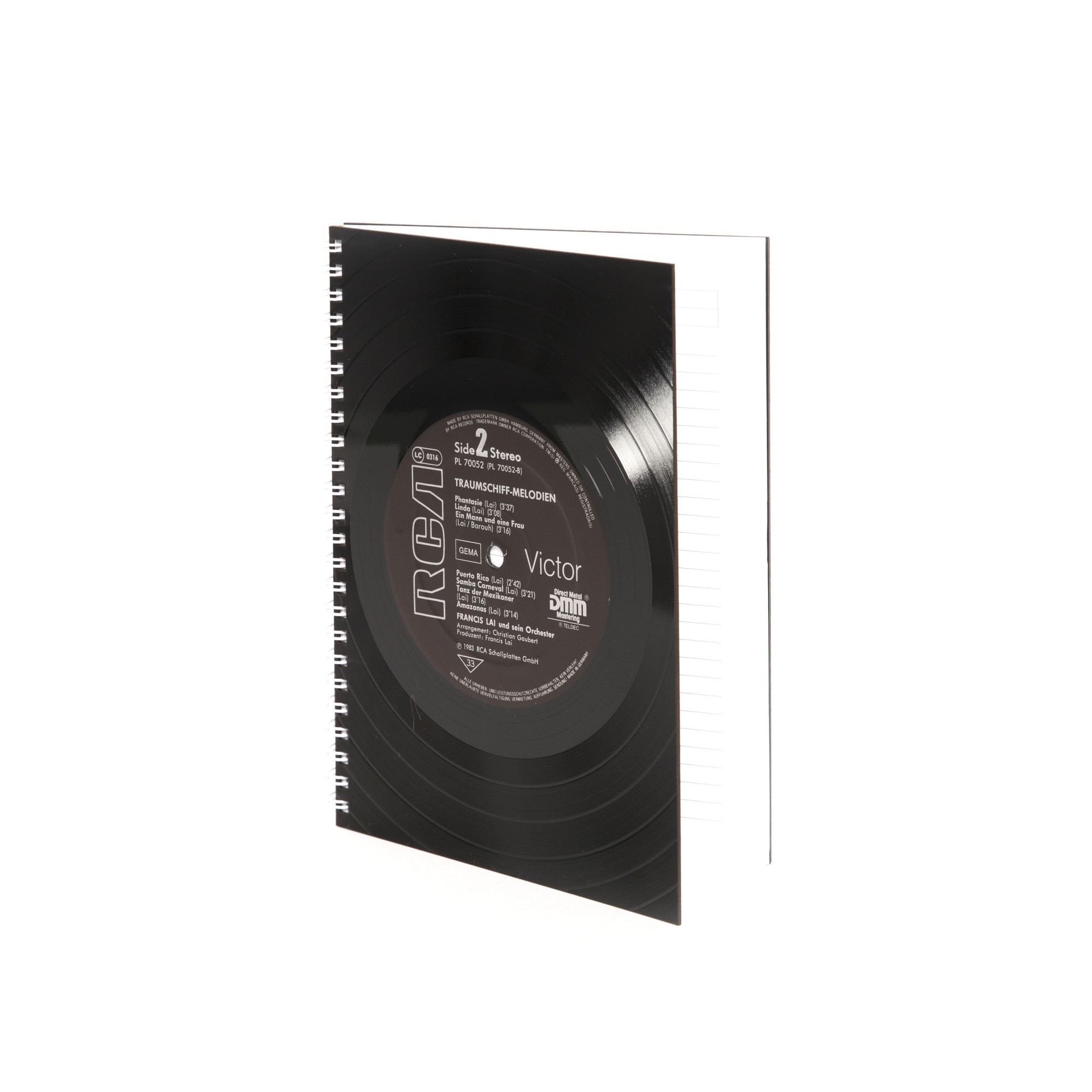 Agenda vinil reciclat, Vinilistic, A5, Victor, Agenda Jurnal, Cadou din vinyl, 15x21cm