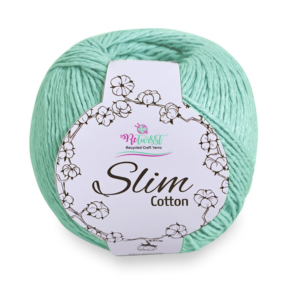 Fir Textil Slim Cotton ReTwist 13 pentru crosetat si tricotat, bumbac, turcoaz, 170 m