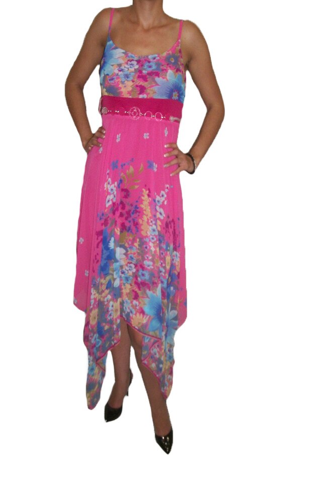 Rochie feminina de vara,croi asimetric,D&J Exclusive, Roz