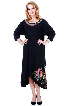 Rochie neagra jerse pictat Liza Panait R1938E Rochie neagra jerse pictat Liza Panait R1938E