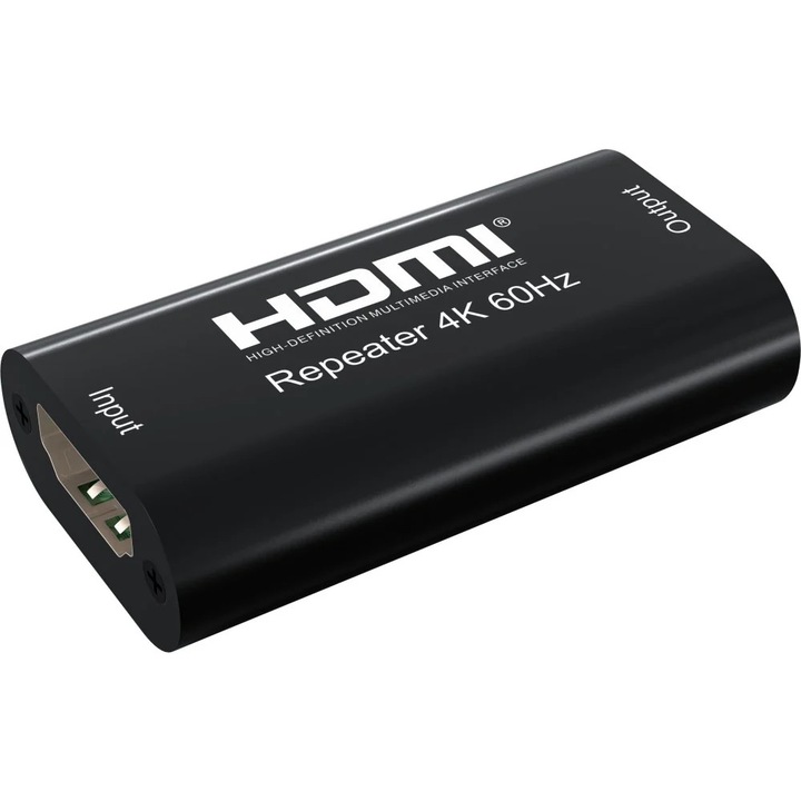 Repeater HDMI, pana la 40m, HDCP 2.2, TECHLY, 4K @ 60Hz, IDATA HDMI2-RIP4KT