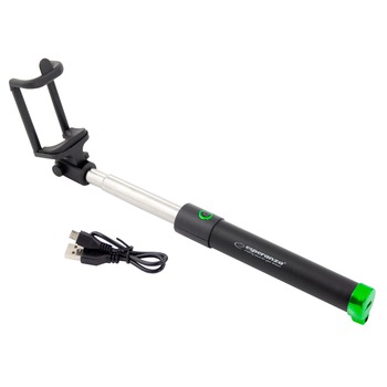 Selfie stick cu Bluetooth integrat si acumulator, pentru iOS sau Android, lungime 18-80cm Selfie stick cu Bluetooth integrat si acumulator, pentru iOS sau Android, lungime 18-80cm