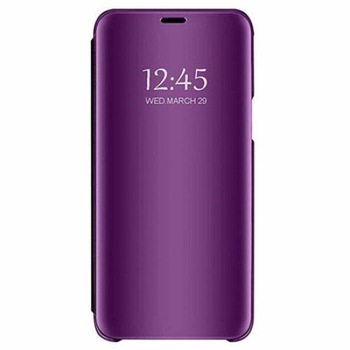 Husa de protectie Samsung Clear View Standing Cover, Compatibila Huawei P20 Lite, Mov ( Purple )