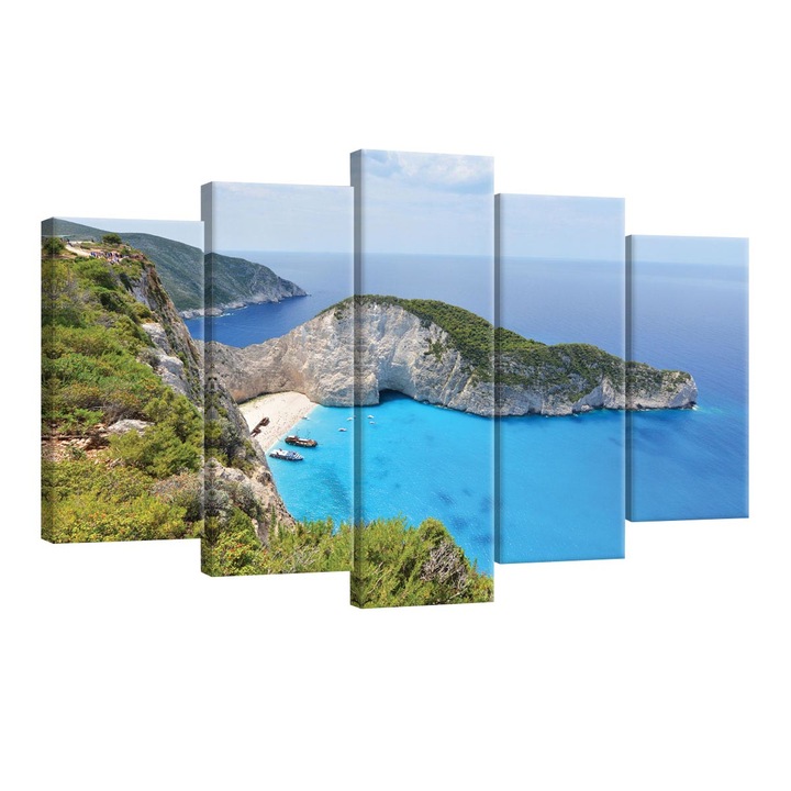 Set Tablouri DEGRETS 78580 Canvas, 60 x 100 cm, 5 piese (2x40x20 cm, 2x50x20 cm, 1x60x20 cm), Grecia