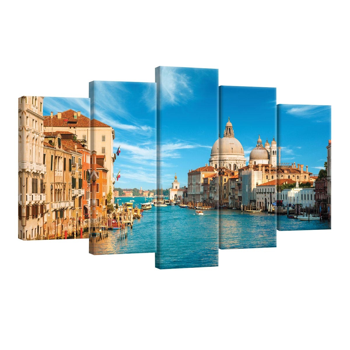 Set Tablouri DEGRETS 78583 Canvas, 60 x 100 cm, 5 piese (2x40x20 cm, 2x50x20 cm, 1x60x20 cm), Venetia 1