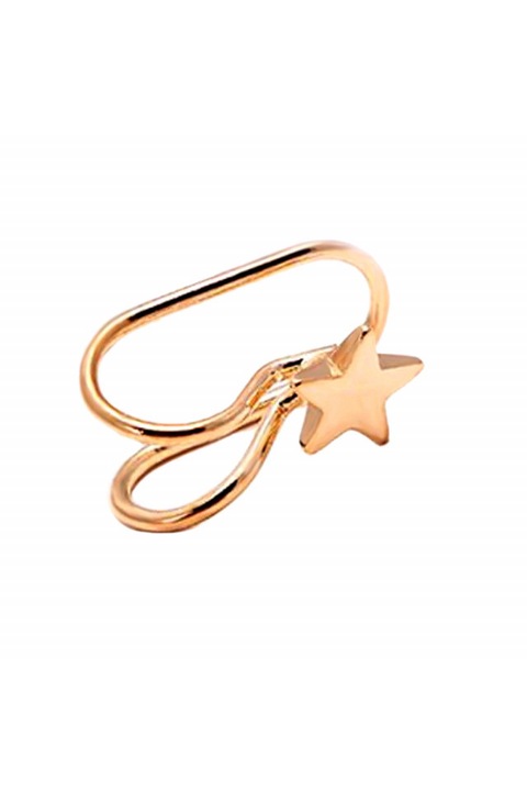 Cercel Ear cuff, model simplu cu steluta, foarte mic si delicat, Auriu, Urechea stanga sau dreapta