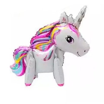 Balon Folie Figurina Unicorn Mic 3 D, Alb, 60 cm Balon Folie Figurina Unicorn Mic 3 D, Alb, 60 cm