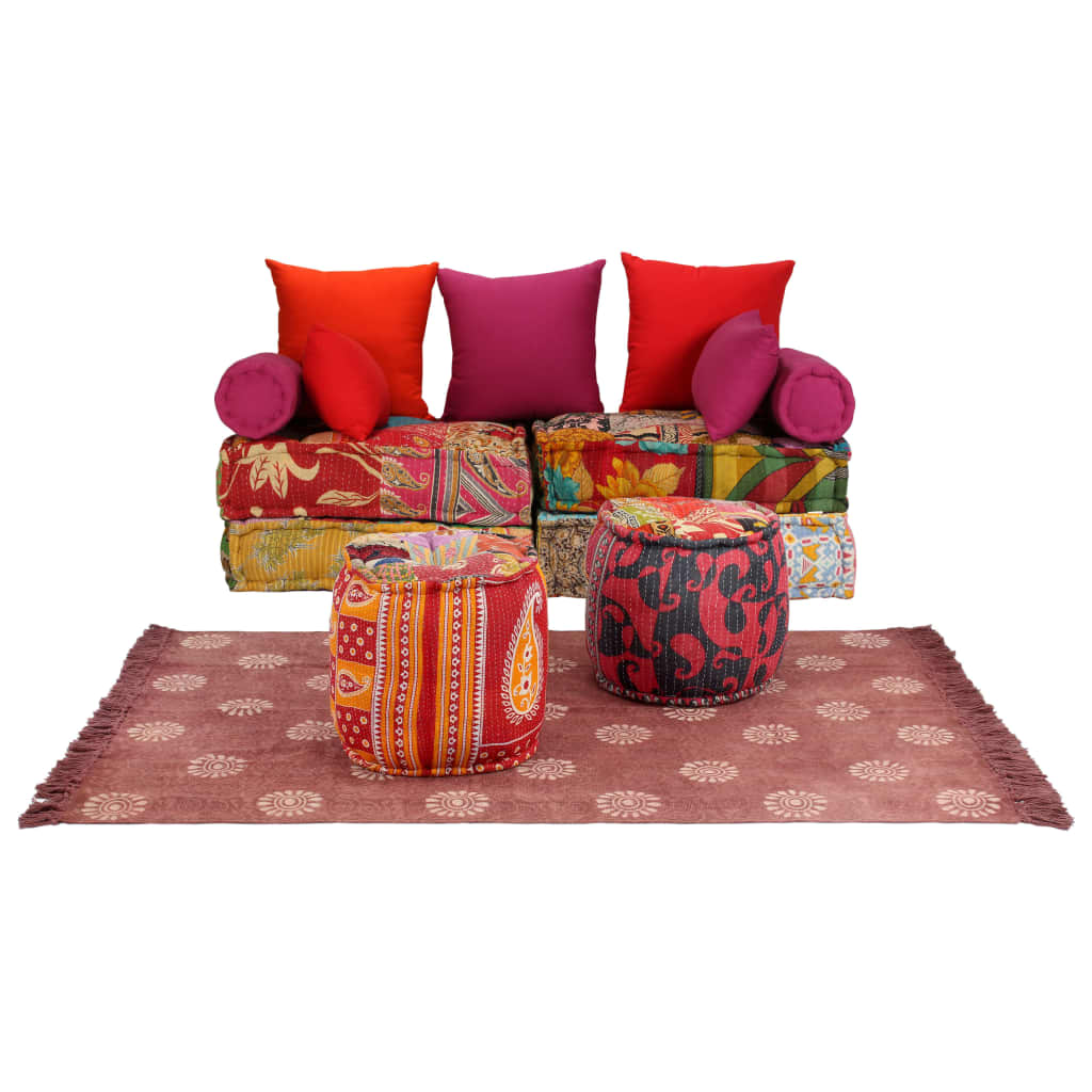 Set canapele modulare cu 14 piese, vidaXL, Tesatura, 140 x 140 x 65 cm, Multicolour