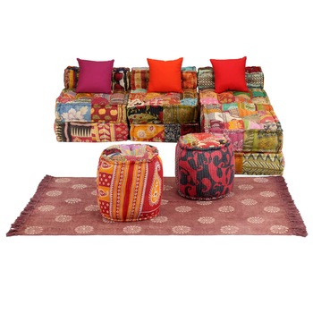 Set canapea modulara cu 14 piese cu model, vidaXL, Tesatura, 180 x 140 x 40 cm, Multicolour Set canapea modulara cu 14 piese cu model, vidaXL, Tesatura, 180 x 140 x 40 cm, Multicolour
