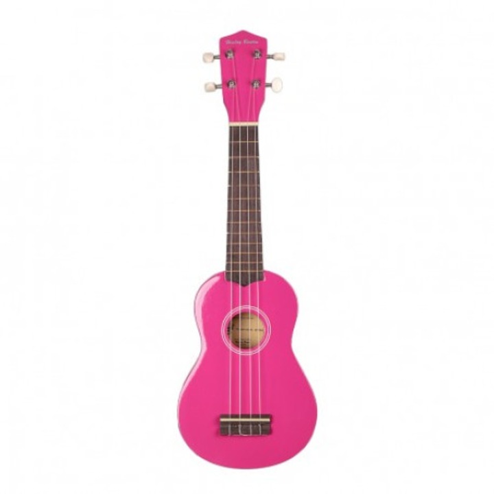 Rózsaszín Harley Benton szoprán ukulele, tokkal