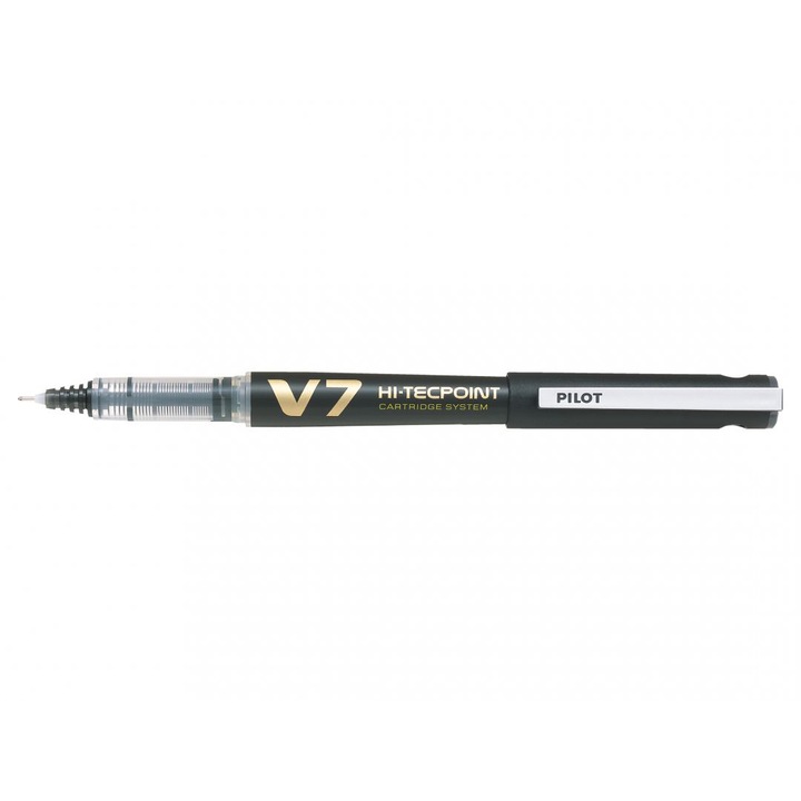 Ролер Pilot V7 Hi-Tecpoint, Презареждащ, 0.7 мм, Черен