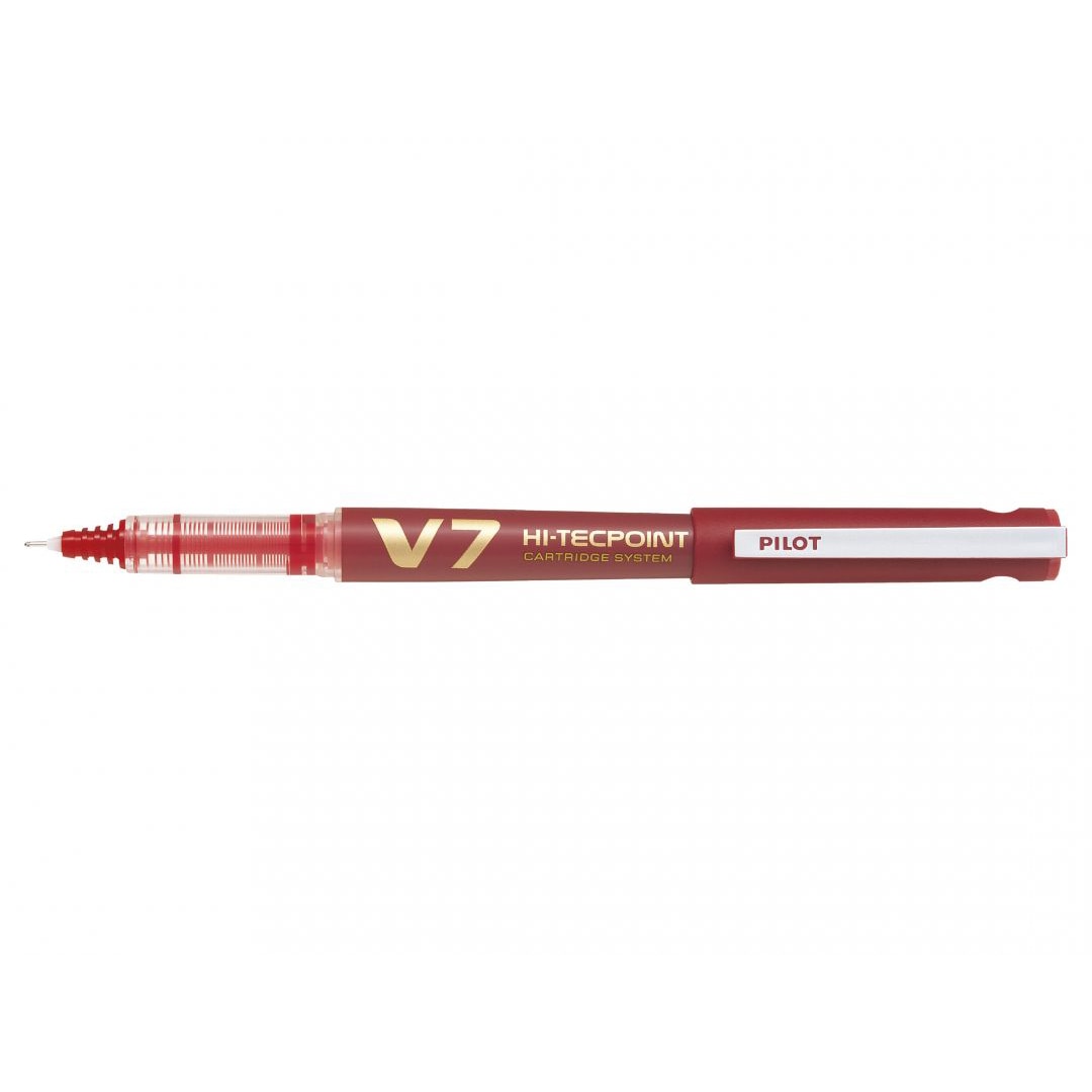 Roller Reincarcabil Pilot V7 Hi-Tecpoint, 0.7 mm, Rosu