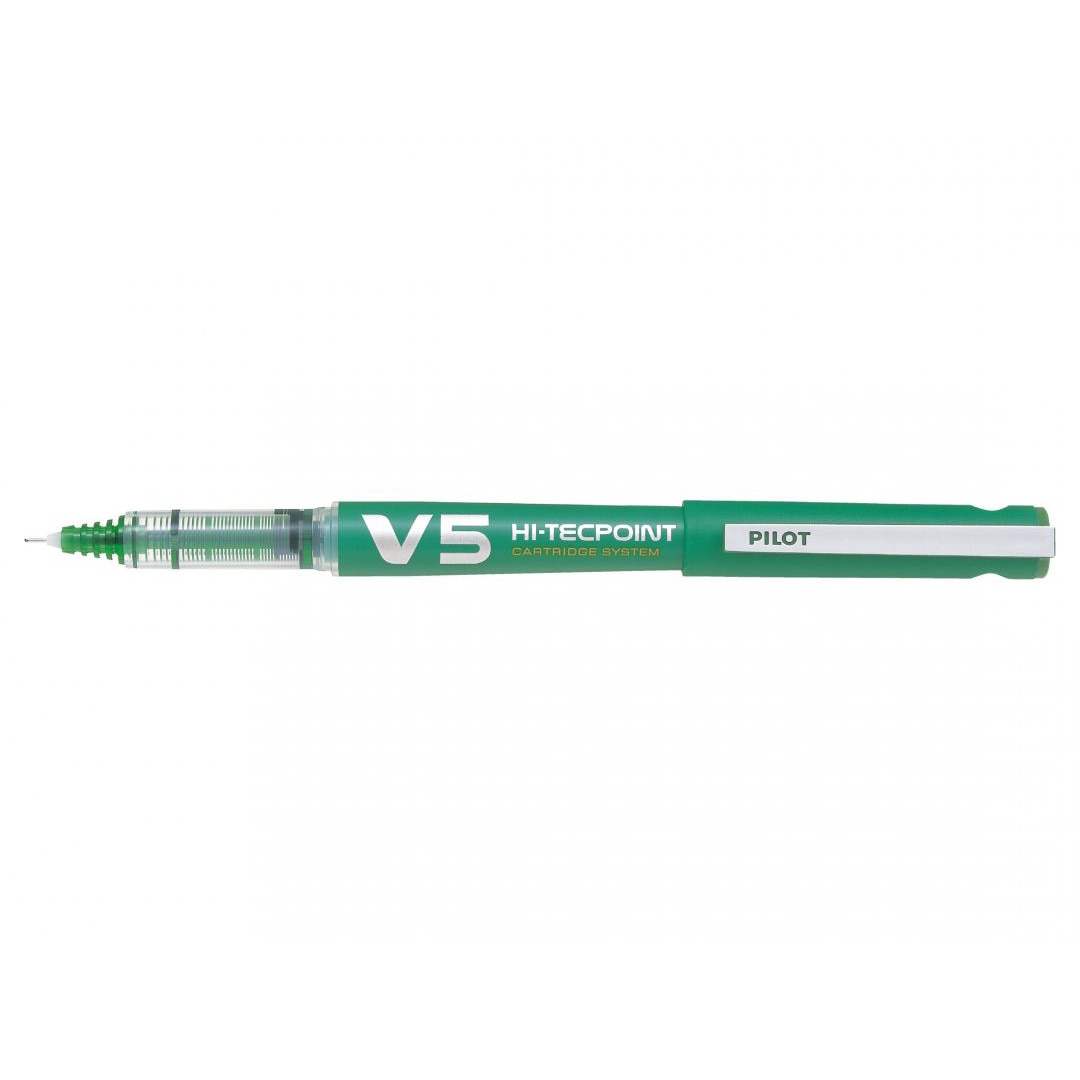 Roller Reincarcabil Pilot V5 Hi-Tecpoint, 0.5 mm, Verde