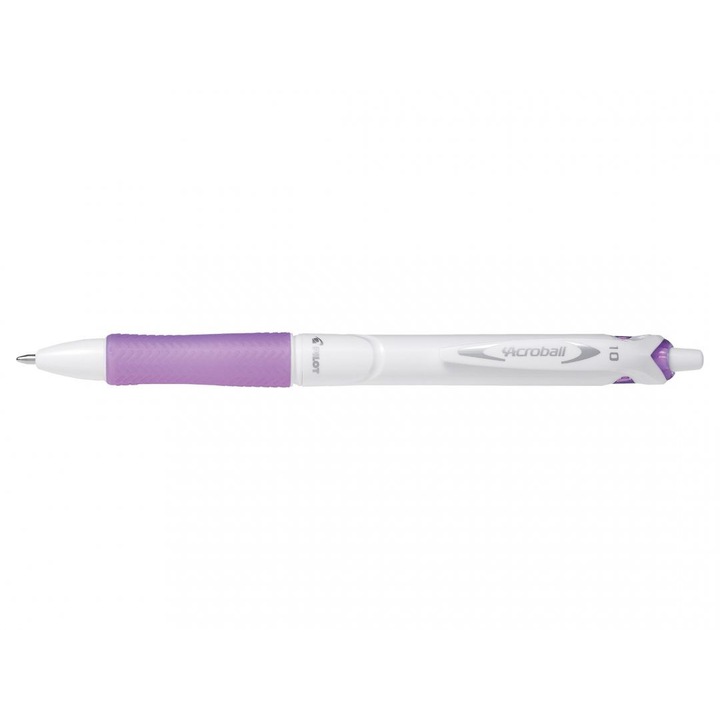 Химикалка Pilot Acroball Pure White, прибираща се, 1,0 мм, лилава