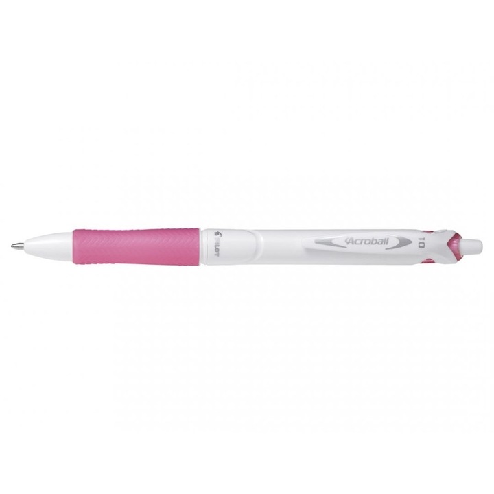 Химикалка Pilot Acroball Pure White, прибираща се, 1,0 mm, розова