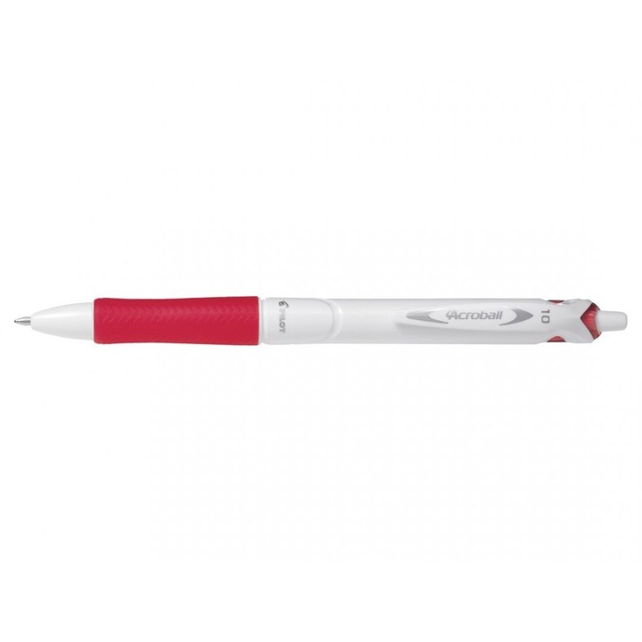 Химикалка Pilot Acroball Pure White, прибираща се, 1,0 mm, червена