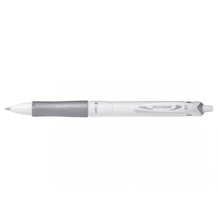 Химикалка Acroball Pure White, Прибираща се, 1.0 мм, Черна