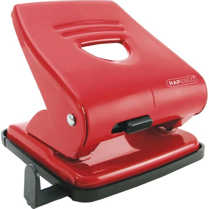 Perforator Metalic Rapesco 827M, 30 Coli, Rosu