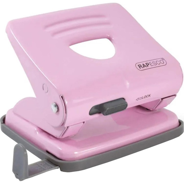 Perforator Metalic Rapesco 825, 25 Coli, Roz