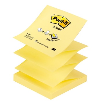 Notite Adezive 3M Post-It Z R330, 76 x 76 mm, 100 File, Galben Notite Adezive 3M Post-It Z R330, 76 x 76 mm, 100 File, Galben