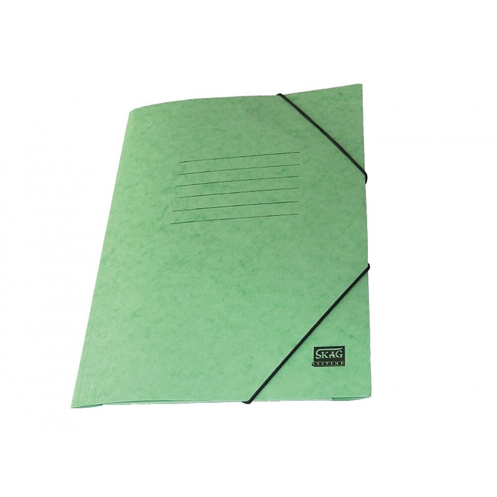 Mapa Carton Cretat Skag, A4, Inchidere cu Elastic, Verde