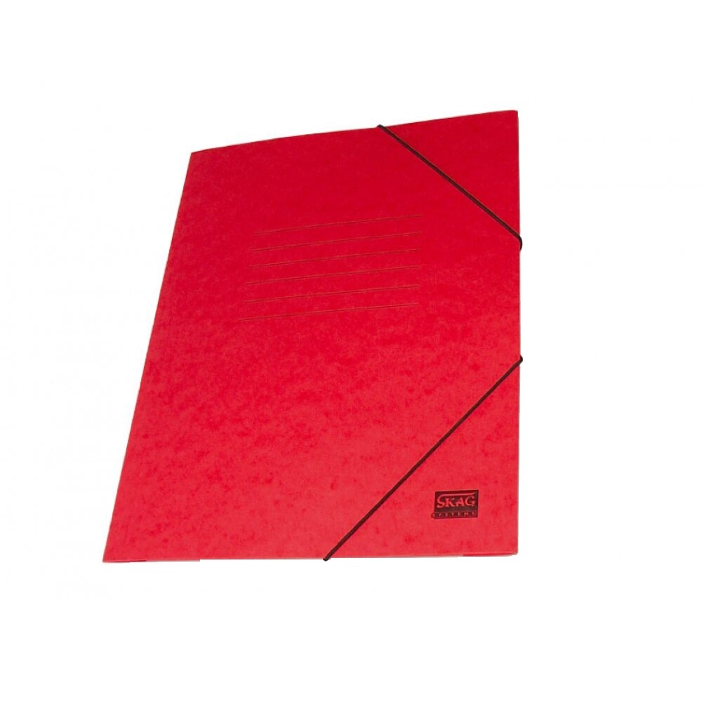 Mapa Carton Cretat Skag, A4, Inchidere cu Elastic, Rosu