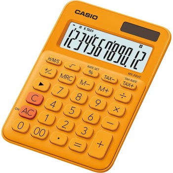 Calculator de Birou Casio Ms-20Uc, Mediu, 12 Digit, Portocalie Calculator de Birou Casio Ms-20Uc, Mediu, 12 Digit, Portocalie