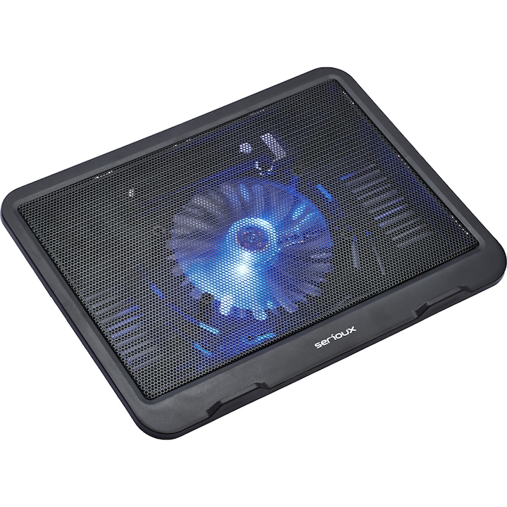 Serioux NCPN19 Laptop hűtő, 10-15.6, 1 ventilátor, USB, Fekete