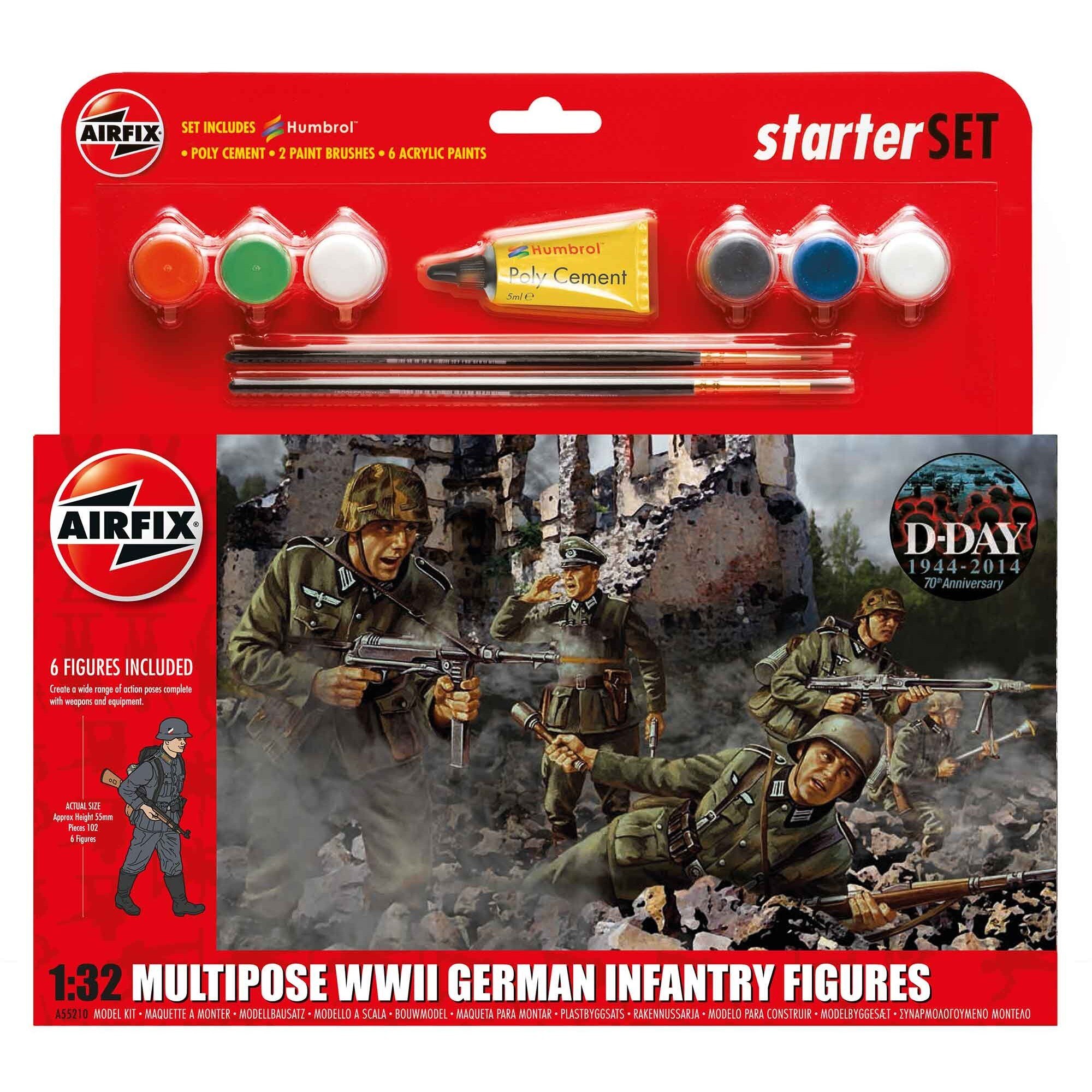 Kit soldati Airfix 55210 Soldati Infanterie Germana WWII 6 bucati scara 1:32