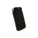 Калъф Krusell Luna Pouch L Nubuck за iPhone 4/4S, HTC, Sony, Samsung, Nokia и мобилни телефони, Кожа, Черен