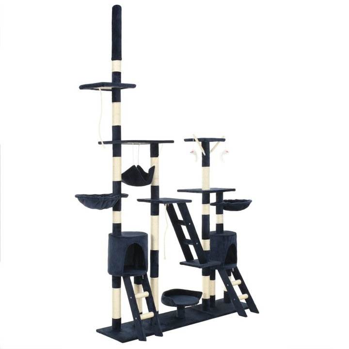 vidaXL kék macskabútor szizál kaparófákkal 230-250 cm