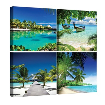Set Tablouri DEGRETS 78612 Canvas, 50 x 50 cm, 4 piese (4x25x25 cm), Plaje exotice 2 Set Tablouri DEGRETS 78612 Canvas, 50 x 50 cm, 4 piese (4x25x25 cm), Plaje exotice 2
