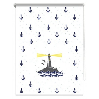 Rulou textil printat, model Navy 1, material translucid, dimensiune kit 80x185 cm, dimensiune panza 76x185 cm Rulou textil printat, model Navy 1, material translucid, dimensiune kit 80x185 cm, dimensiune panza 76x185 cm