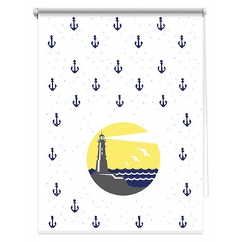 Rulou textil printat, model Navy 2, material translucid, dimensiune kit 80x185 cm, dimensiune panza 76x185 cm Rulou textil printat, model Navy 2, material translucid, dimensiune kit 80x185 cm, dimensiune panza 76x185 cm