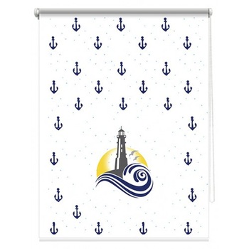 Rulou textil printat, model Navy 5, material translucid, dimensiune kit 62x185 cm, dimensiune panza 58x185 cm Rulou textil printat, model Navy 5, material translucid, dimensiune kit 62x185 cm, dimensiune panza 58x185 cm